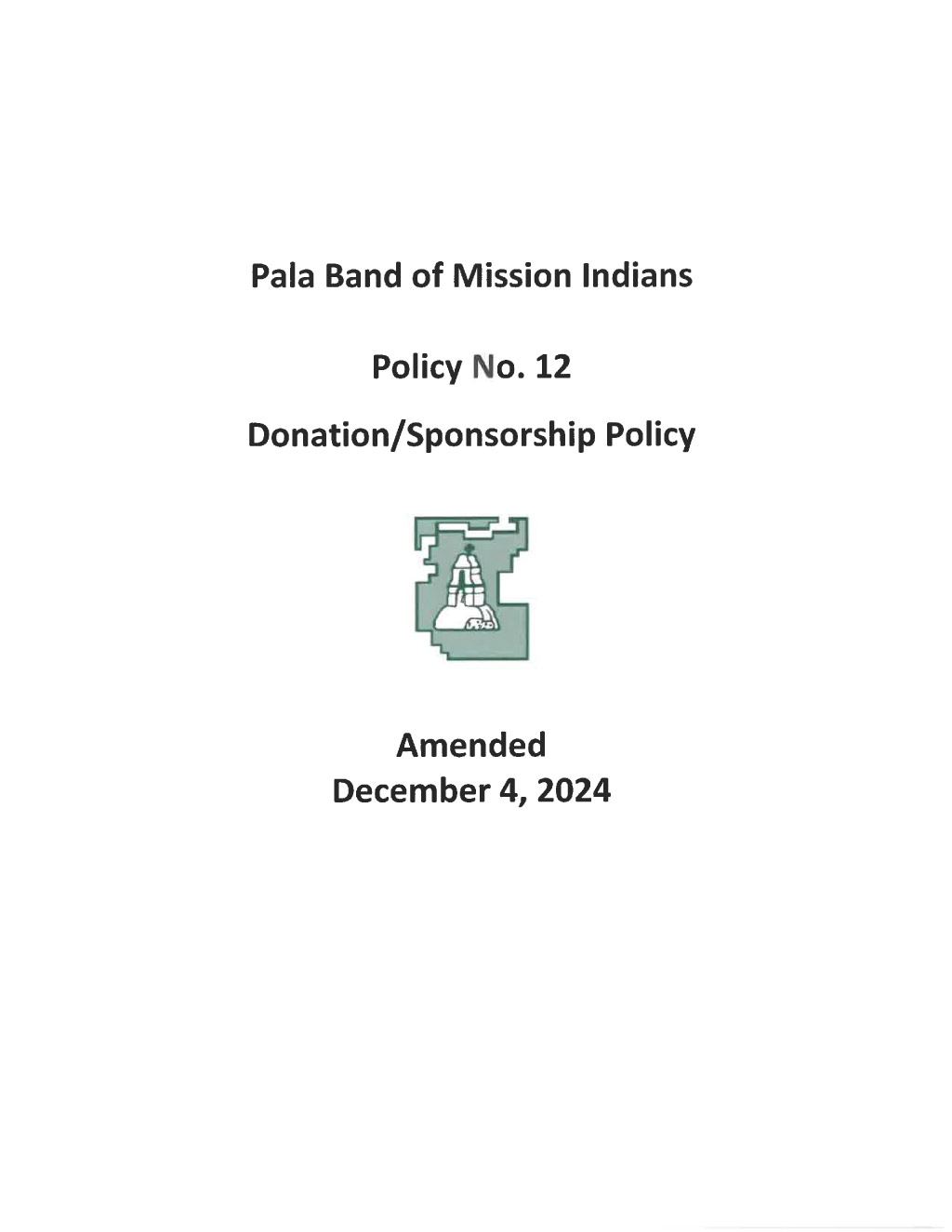 Pala Band of Mission Indians Pala Tribal Court California Cover Policy 12 Donation Sponsorship